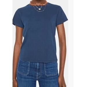 MOTHER Little Goodie Goodie Crewneck Tee Navy Blue Sz M $85 NEW